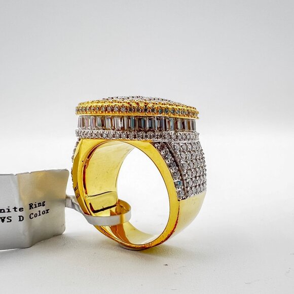 925 Sterling Sliver Moissanite Circle Elevated Ring, 5.457ctw VVS Stones with Ba - Picture 2 of 9